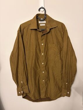 Balmain tan Herringbone Button-Down Shirt